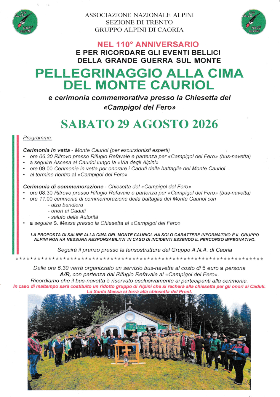 cena sociale alpini caoria 2026